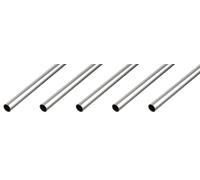 Alberts, profilé en aluminium, tube rond, finition naturelle, diamètre 15 x 1 mm, longueur 1 mètre
