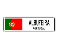 Albufeira Plaque de rue Portugal Drapeau Portugais Ville Campagne Route Cadeau Plaque de rue 10,2 x 40,6 cm