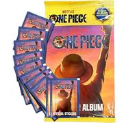 Album avec 10 sachets de figurines One Piece, Premium Starter Pack, officiel Sticker Album Netflix