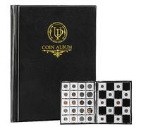 Album Collecteur 200 Poches pour Coin Flip - Porte-Monnaie Livre de Collection Classique Grande Capacité pour Timbres Médailles Badges Noir CS46BK01