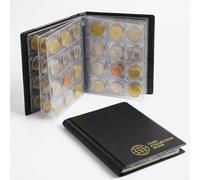Album Collection Pièces 120 Pochettes Classeur Euros Noir Numismatique | Rangement monnaie, grille 3x3cm, porte-monnaie, collectionneurs, classement, stockage, monnaie, classement, porte-monnaie