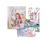 Depesche 13443 TOPModel Viva Violet - Livre d'autocollants avec 20 pages de fonds magiques avec des mannequins et des chevaux, y compris 3 doubles pages d'autocollants d'accessoires