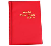 Album de Collection de Pièces 120 Cases PVC Rouge pour Collectionneurs | Pochettes Transparentes, Facile à Utiliser Transporter, pour Jetons et Pièces, Rangement Numismatique
