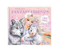 Album de coloriage - TOP Model - Create your Fantasy Friends - 20x18cm - Avec stickers - Pour filles