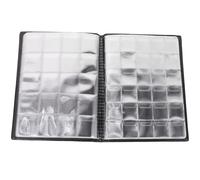 Album de Pièces Commémoratives Noir en PVC et Pu, 10 Pages | Pages Transparentes Recto Verso, Format Double Grille, Capacité, pour Collection et Transport