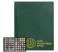 Album de pièces de Monnaie 350 Pochettes - 35x30 mm/1,3x1,1 Pouces Livre de pièces de Monnaie de Poche Vert 10 Pages Porte-Monnaie pour Collection de pièces Livre de Rangement pour pièces CS0235GR