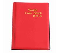 Album de rangement pour pièces de monnaie Premium Transparent 120 pochettes 10 pages Livre de collection de pièces de grande capacité pour collectionneurs Bleu Rouge Noir Vert (Rouge)