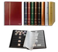 Album pour timbres, 60 pages noires, de couleur rouge