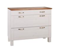 Alby-meuble 3 Tiroirs Blanc/miel 85x100cm