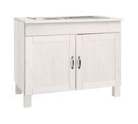 Alby-meuble Évier 100 Cm Avec 2 Portes En Pin Blanc Laqué