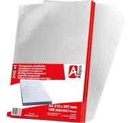 Albyco couvertures de reliures transparents, ép. 180 µm, A4, 210x297mm | Couvertures transparentes Albyco pour un design de documents luxueux ; protection parfaite et finition brillante !