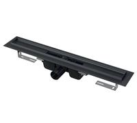 Alca - Bac à douche 105 cm, avec bord pour grille perforée, noir mat APZ1BLACK-1050