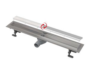Alca - Bac à douche Double Fit and Go 75 cm, grille incluse, acier inoxydable APZ13-DOUBLE9-750
