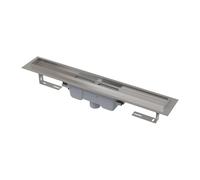 Alca - Bac à douche Professional 105 cm, avec rebord pour grille pleine, écoulement vertical, acier inoxydable APZ1006-1050