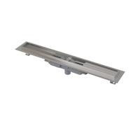 Alca - Bac à douche Professional Low 65 cm, avec rebord pour grille complète, écoulement vertical, acier inoxydable APZ1106-650