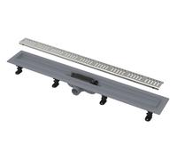 Alca - Bac à douche Simple 55 cm, avec bord pour grille perforée, grille incluse, tapis en acier inoxydable APZ10-550M