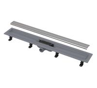 Alca - Bac à douche Simple 55 cm, avec bord pour grille perforée, grille incluse, tapis en acier inoxydable APZ9-550M