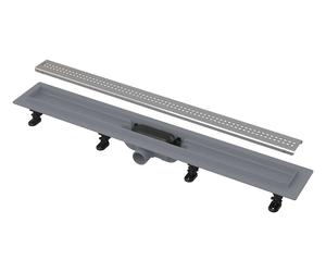 Alca - Bac à douche Simple 55 cm, avec bord pour grille perforée, grille incluse, tapis en acier inoxydable APZ9-550M