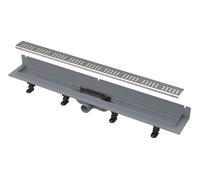 Alca - Bac à douche Wall 65 cm, avec collier de fixation au mur, avec grille, tapis en acier inoxydable APZ30-650M