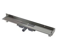Alca - Bac à douche Wall Low 65 cm, avec rebord pour grille pleine et collier de fixation au mur, acier inoxydable APZ116-650