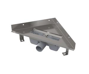 Alca - Bac d'angle sans rebord pour grille perforée, acier inoxydable ARZ1