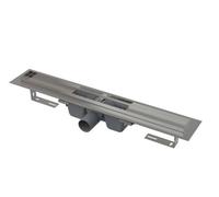 Alca - Caniveau de douche 115 cm, avec rebord pour grille perforée, acier inoxydable APZ1-1150