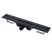 Alca - Caniveau de douche 85 cm, avec rebord pour grille perforée, noir mat APZ1BLACK-850