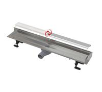 Alca - Caniveau de douche Fit and Go Wall 75 cm, grille incluse, acier inoxydable APZ23-DOUBLE9-750