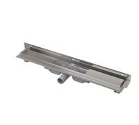 Alca - Caniveau de douche Flexible Low 105 cm, avec collier ajustable au mur, inox APZ104-1050