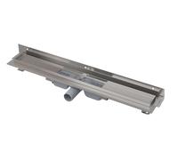 Alca - Caniveau de douche Flexible Low 115 cm, avec collier ajustable au mur, inox APZ104-1150