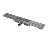 Alca - Caniveau de douche Low 65 cm, avec rebord pour grille perforée, inox APZ101-650