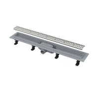 Alca - Caniveau de douche Simple 75 cm, avec bord pour grille perforée, grille incluse, inox mat APZ10-750M