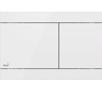 Alca Flat - Plaque de déclenchement, inox/blanc brillant FUN-WHITE