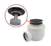 Alca - Kit de drainage pour plateaux, Click-Clack, noir mat A465BLACK-50