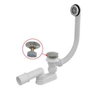 Alca - Kit de vidange et de trop-plein pour baignoire, longueur 80 cm, ClickClack, métal A505CKM-80