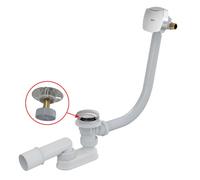 Alca - Kit vidange et trop-plein de baignoire avec remplissage, longueur 1200 mm, Click-Clack, chromé A508CKM-120