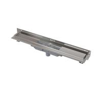 Alca - Receveur de douche Flexible Low 105 cm, avec collier réglable au mur, écoulement vertical, acier inoxydable APZ1104-1050