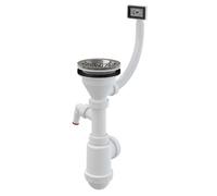 Alca - Siphon d'évier, avec raccordement, avec trop-plein flexi, plastique A447P-DN50/40
