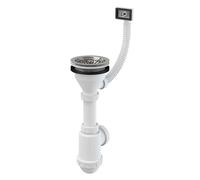 Alca - Siphon d'évier, avec trop-plein flexible, en plastique A447-DN50/40