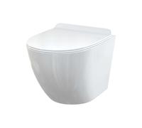 Alca - WC suspendu avec siège Slim, SoftClose, sans rebord, blanc WC SOLID