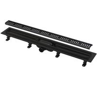 AlcaDrain caniveau de douche avec bord pour la grille perforée, noir mat 650 mm