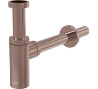 AlcaDrain Design Siphon 1 1/4" rund, Ganzmetall Rotgold matt gebürstet
