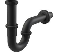 alcadrain Röhrengeruchverschluss „U“ für die Waschbecken DN32 mit einer Überwurfmutter 5/4", Schwarz-Matt