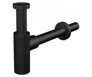 AlcaDrain Siphon design 1 1/4" rond, tout métal noir mat