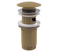 alcadrain Vanne de vidange pour lavabos CLICK/CLACK 5/4" entièrement métallique avec trop-plein, grand bouchon, GOLD brossé Matt