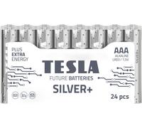 Alcaline. batterie Tesla SILVER+ LR03, type AAA, 24 pièces