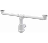AlcaPlast A448 Siphon double évier 1,5" sans raccordement pour appareil