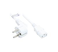 Alcasa Câble Alimentation P0130-W015 Blanc 1.5m CEE7/7 vers Coupleur C13, 250V 10A, 3 conducteurs 0.75mm², PVC, certifications ENEC10/VDE/KEMA