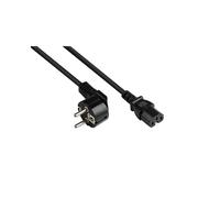 Alcasa Câble d'alimentation P0150-S050 Noir 5m, Prise E+F vers Coupleur C15, H05V2V2-F, 250V 10A, CEE 7/7, Nylon/PVC, 3 âmes 1mm²