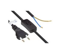 Alcasa Câble d'alimentation P0386-S015, 1.5m, Prise Type C, 250V 2.5A, H03VVH2-F, Noir, Conducteurs 2x0.75mm², Connecteurs Mâle/Mâle